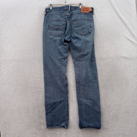Levis 501 Jeans Mens 33x34 (33x30) Blue Original Fit Button Fly Straight Leg - Picture 13 of 13